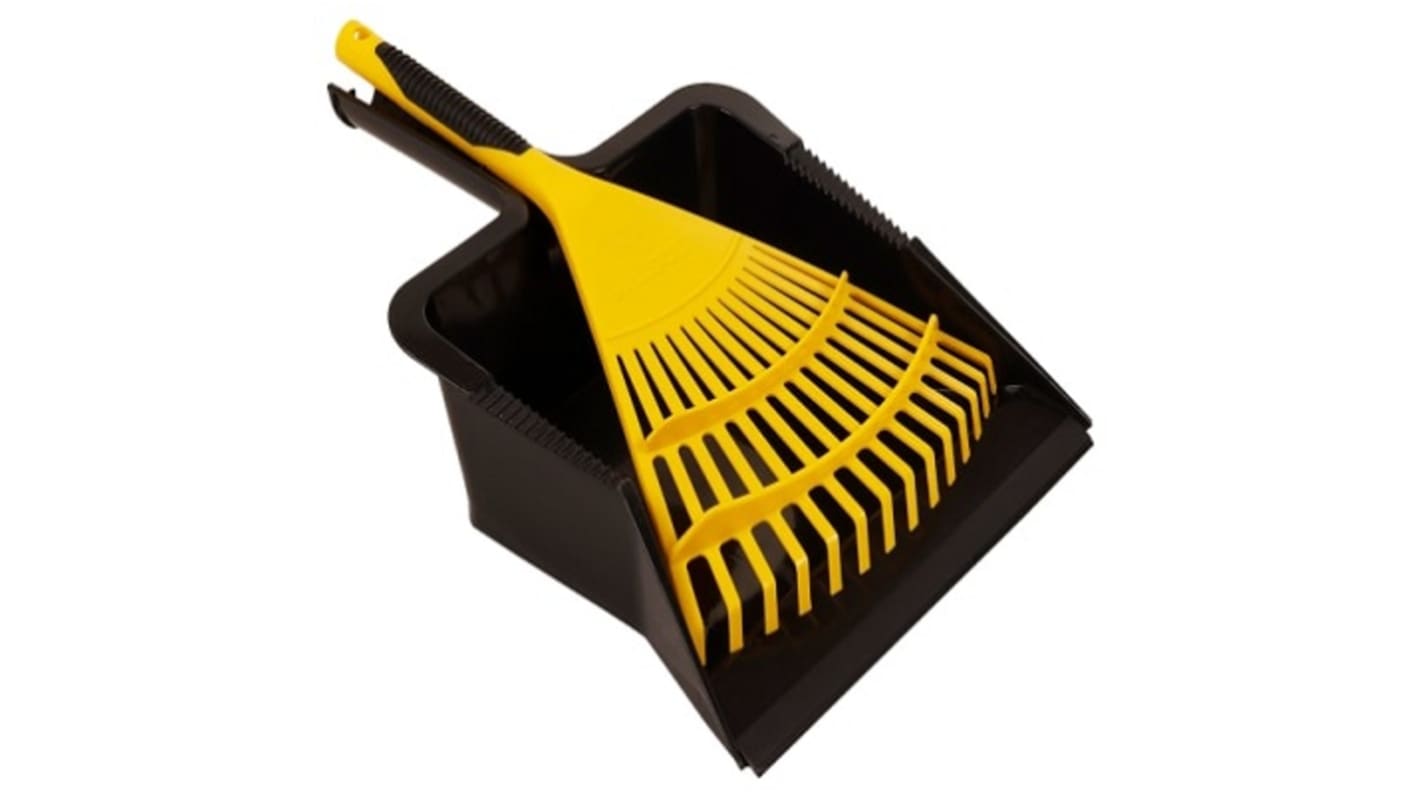 Set paletta e rastrello di colore Nero, giallo Bulldozer HQ.0015/RK.01, con setole in PVC, per Polvere