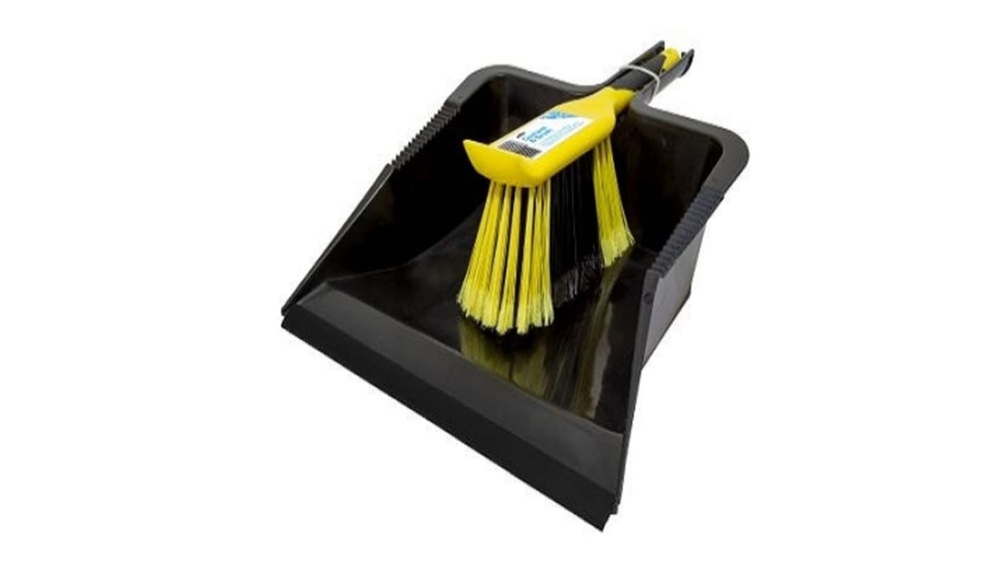 Bulldozer Black, Yellow Dustpan & Brush with brush included
