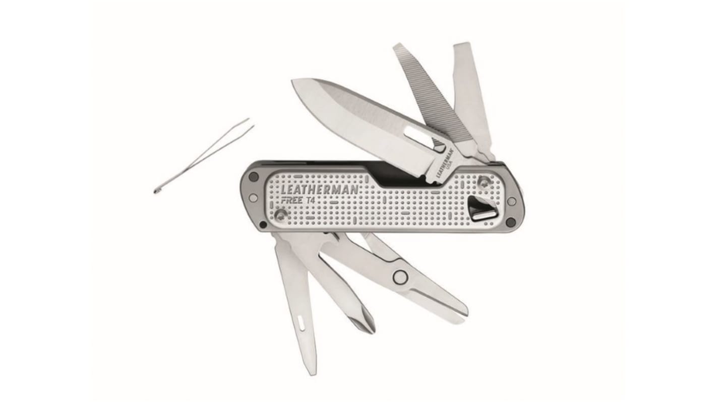 Coltello tascabile Leatherman, lama Standard in acciaio inossidabile da 56 mm, corpo in acciaio inossidabile