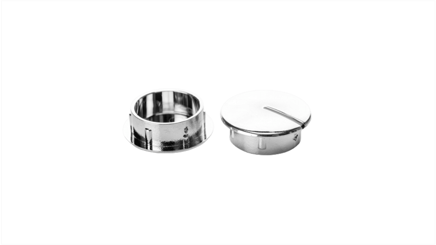 Sifam メッキABS コレット/プッシュオンノブ キャップ 直径:21.5mm, クロームキャップ
