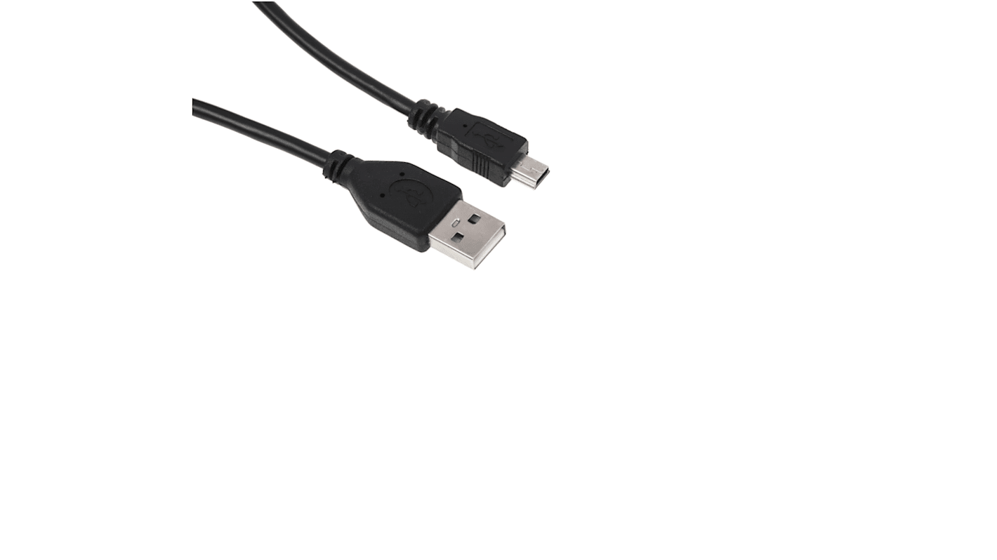 RS PRO USB 2.0, Male USB A to Male Mini USB B, 500mm