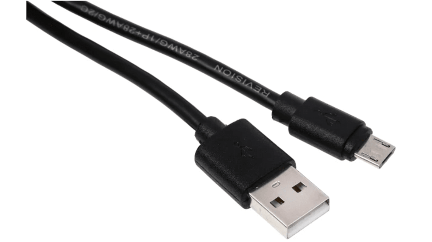 RS PRO USB 2.0, Male USB A to Male Mini USB B, 2m