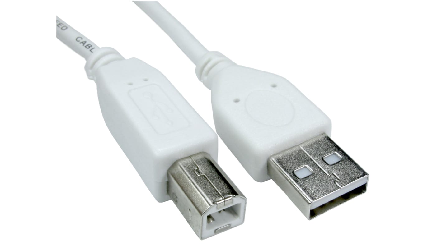 RS PRO USB-Kabel, USBA / USB B, 2m USB 2.0 Weiß