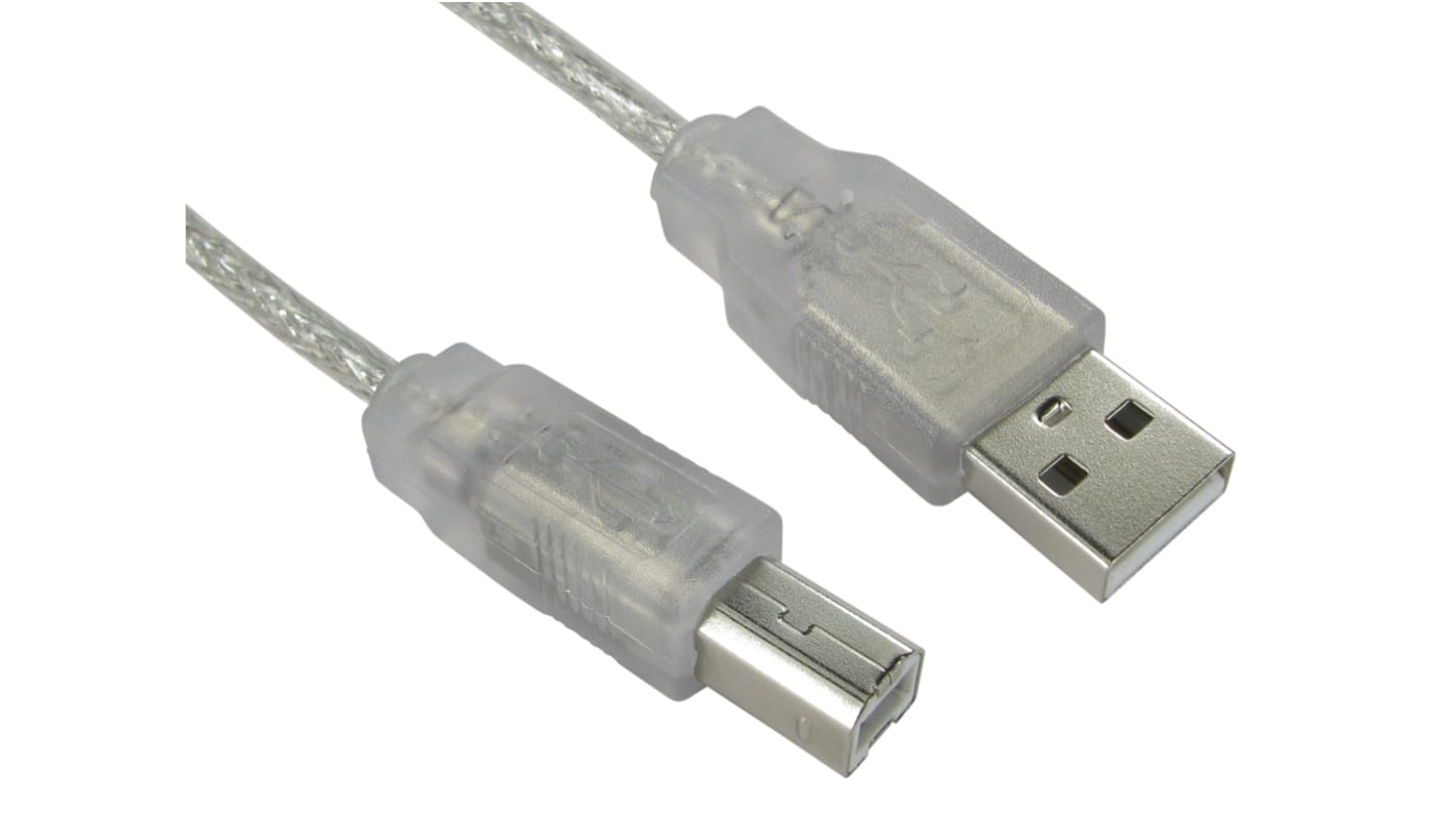 RS PRO USB-Kabel, USBA / USB B, 1m USB 2.0 Transparent