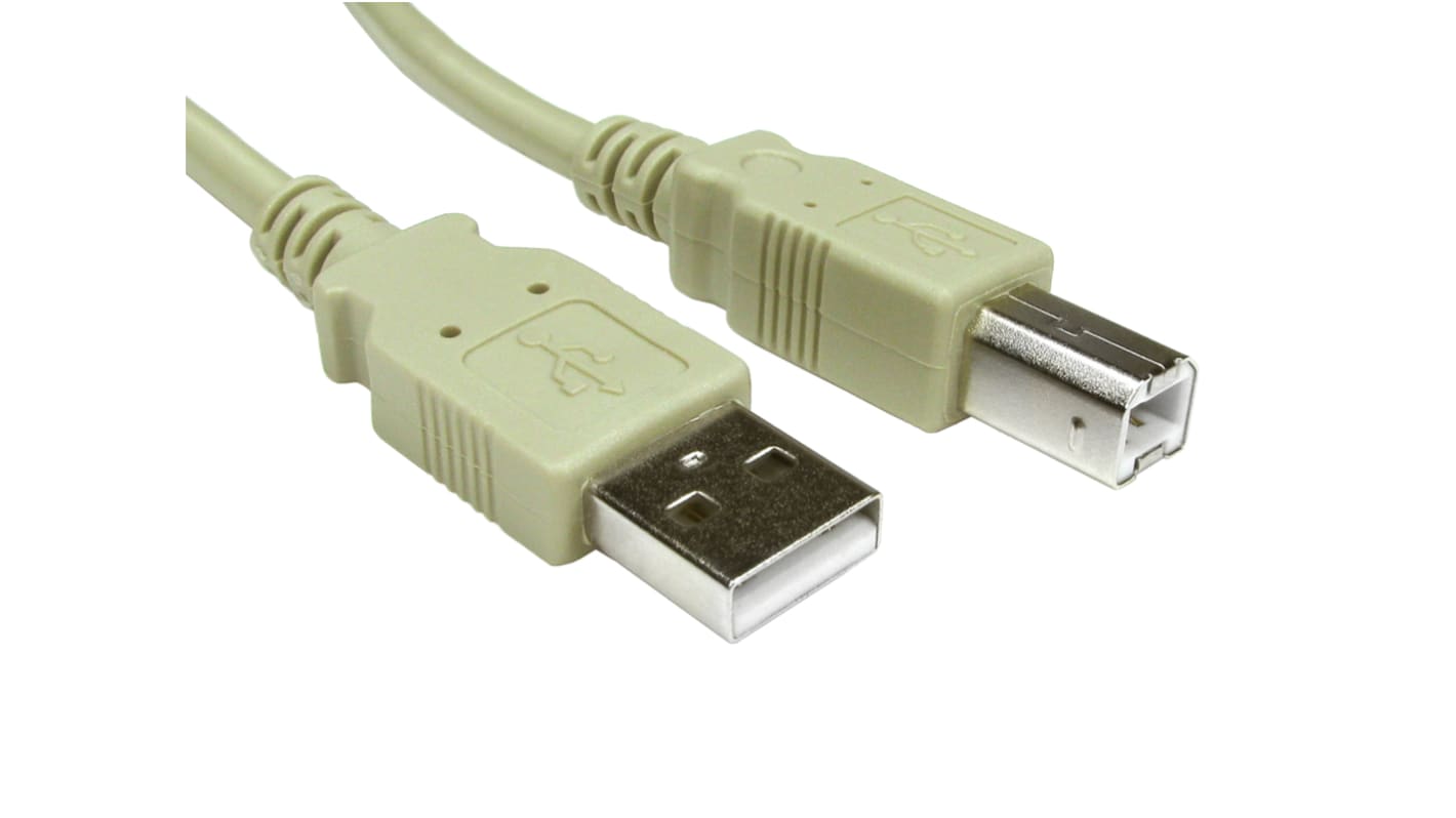 RS PRO USB 2.0, Male USB A to Male USB B, 2m