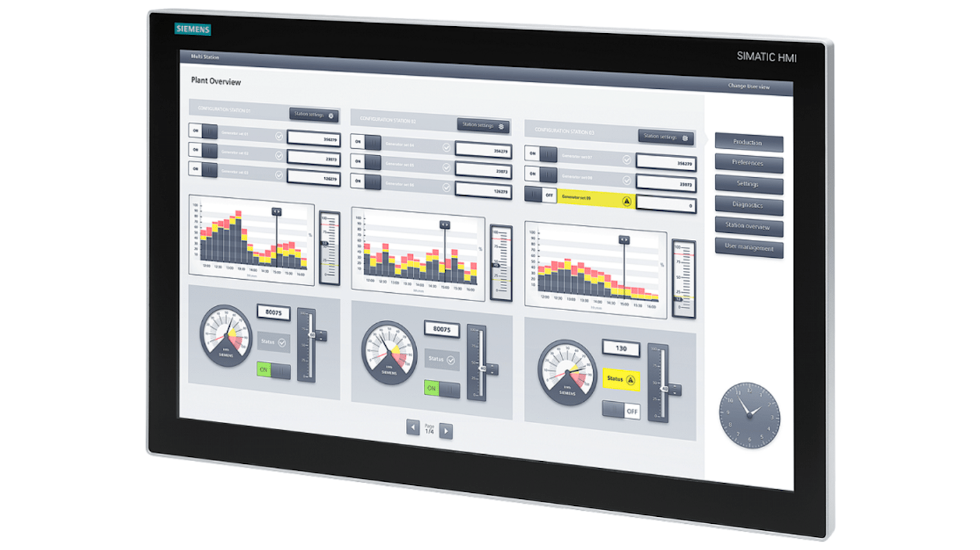 Siemens 扁平面板, 23.8 in, TFT, SIMATIC系列