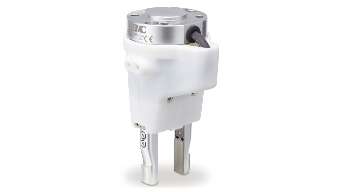 SMC 2 Finger Double Action Pneumatic Gripper, JMHZ2-16D-X7400B-CRX, Parallel Gripping Type