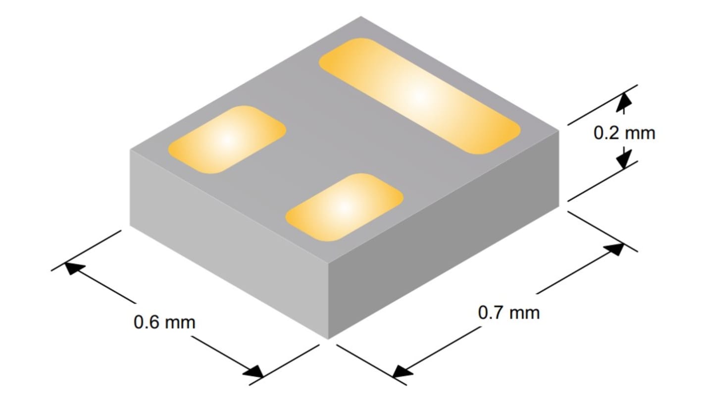 P-Channel MOSFET, –3.6 A, –20 V PICOSTAR Texas Instruments CSD25501F3T