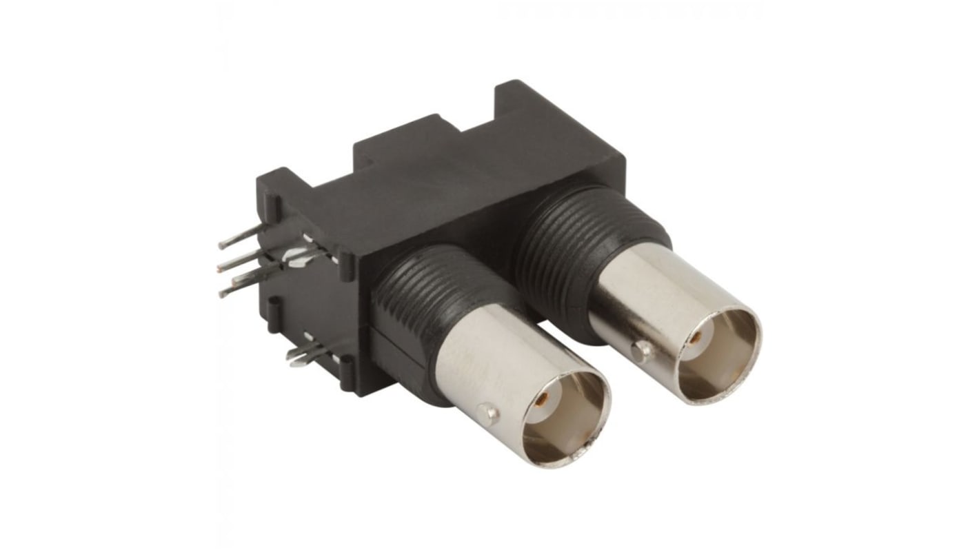 Amphenol RF, Jack Bulkhead BNC Connector, Solder Termination, Right Angle Body