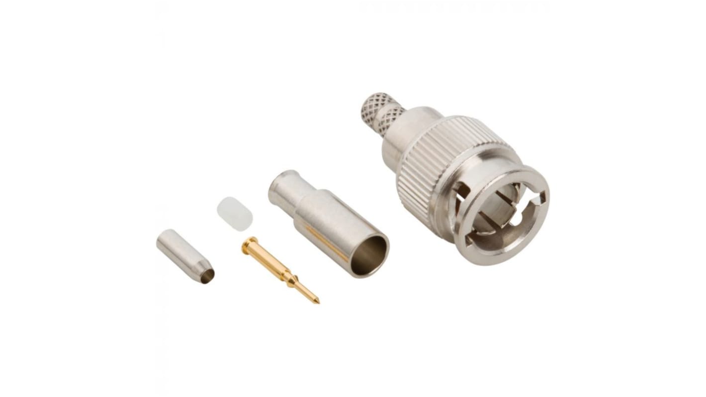 Amphenol RF Plug Cable Mount BNC Connector, Crimp Termination, Straight Body