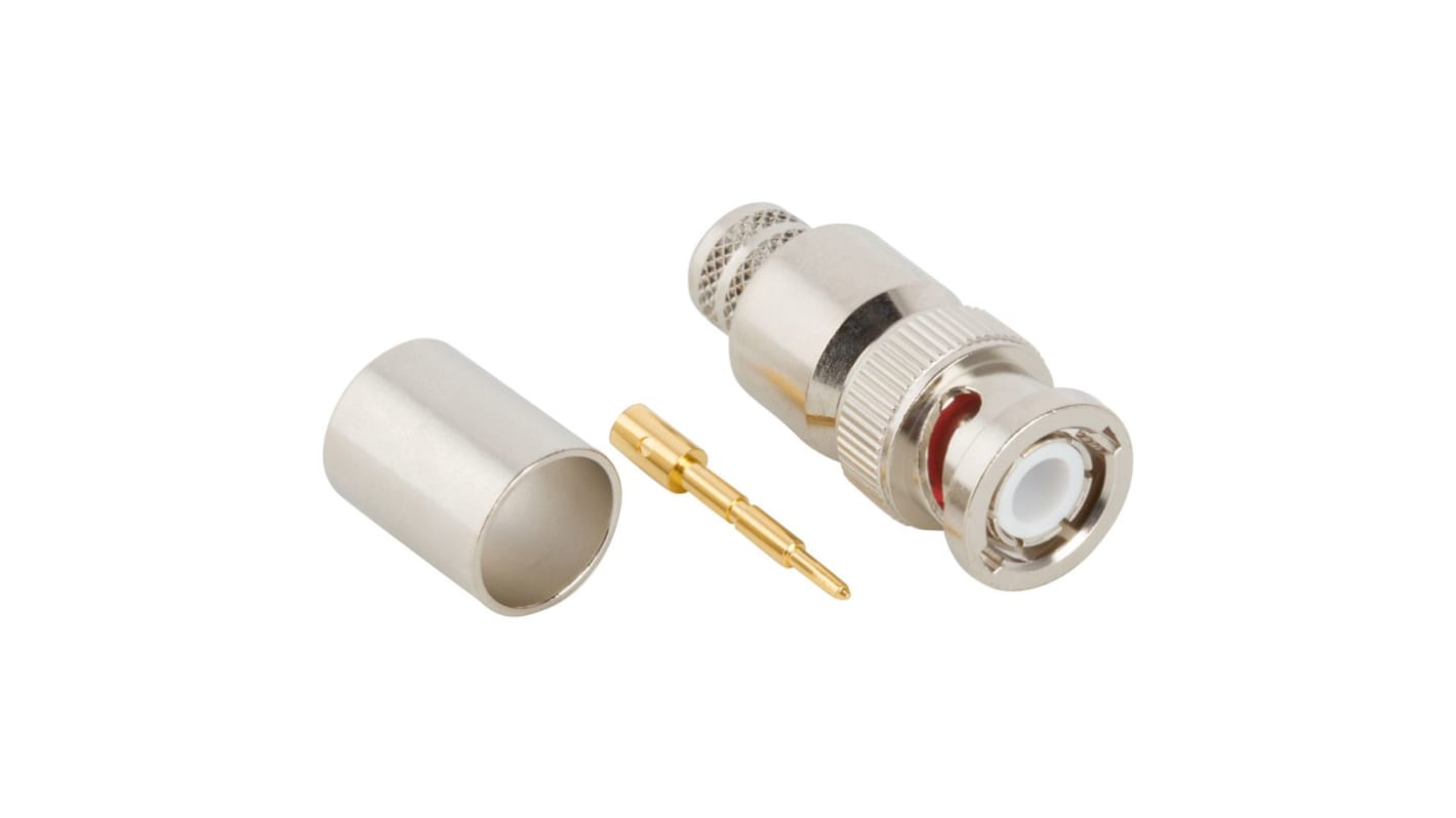 Amphenol RF Plug Cable Mount BNC Connector, Crimp Termination, Straight Body