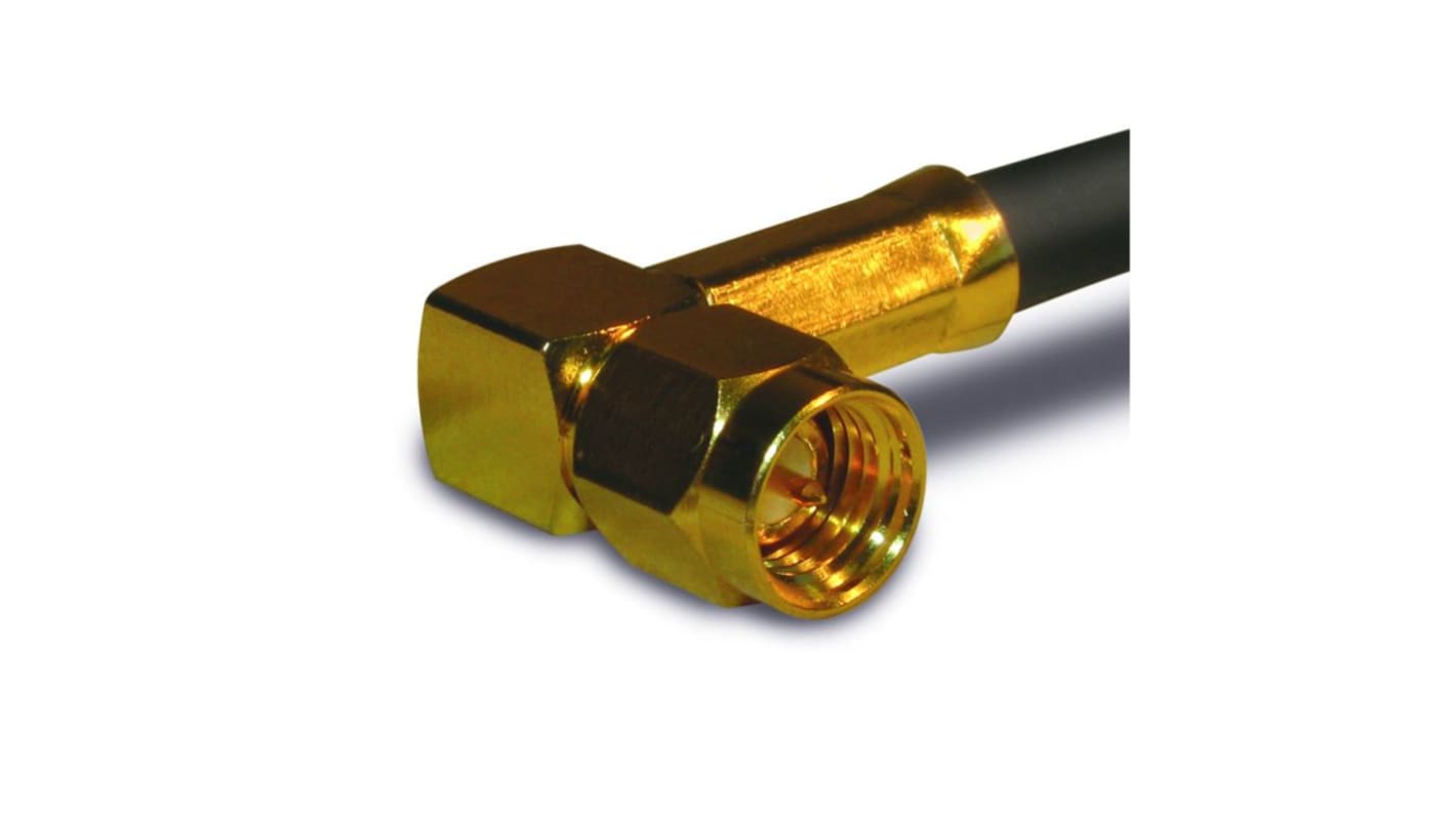 Amphenol RF Plug Cable Mount SMA Connector, Crimp Termination, Right Angle Body