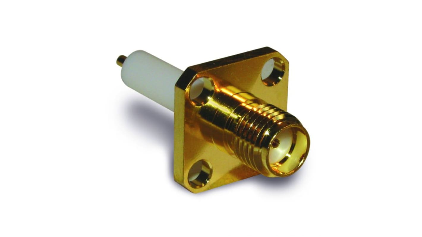 Conector RF Amphenol RF 132146, Hembra, Recto, Montaje en Panel, Terminación de Soldador