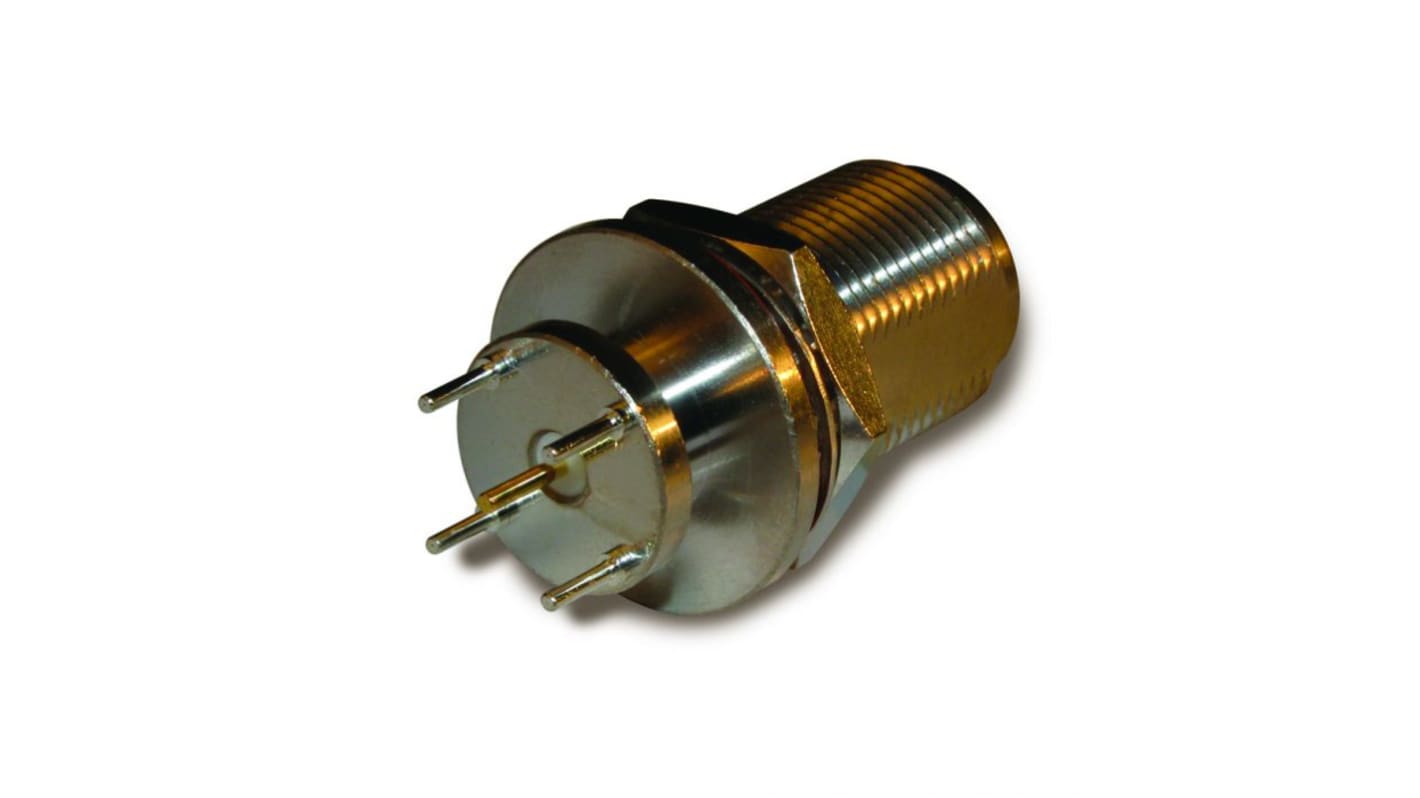 Amphenol RF, Jack Bulkhead N Connector, Solder Termination, Straight Body