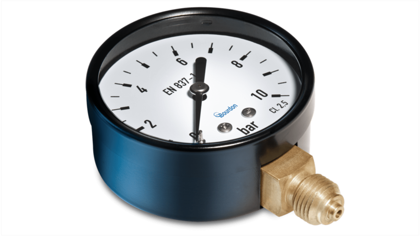 Bourdon G 1/8 Analogue Pressure Gauge 25bar Bottom Entry 40mm Outside Diameter