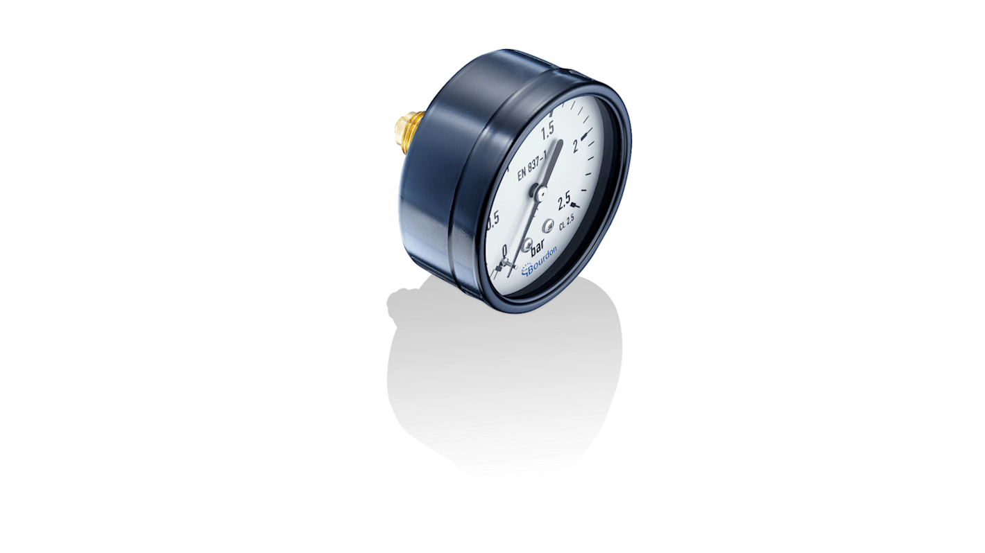 Bourdon G 1/4 Analogue Pressure Gauge 6bar Back Entry 63mm Outside Diameter