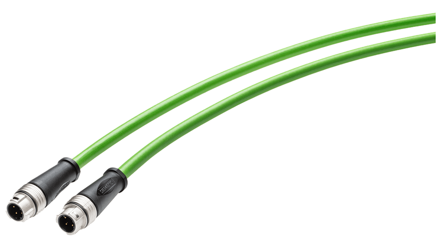 Cable Ethernet Cat5e Lámina de aluminio, trenzado de cobre estañado Siemens de color Verde, long. 1.5m