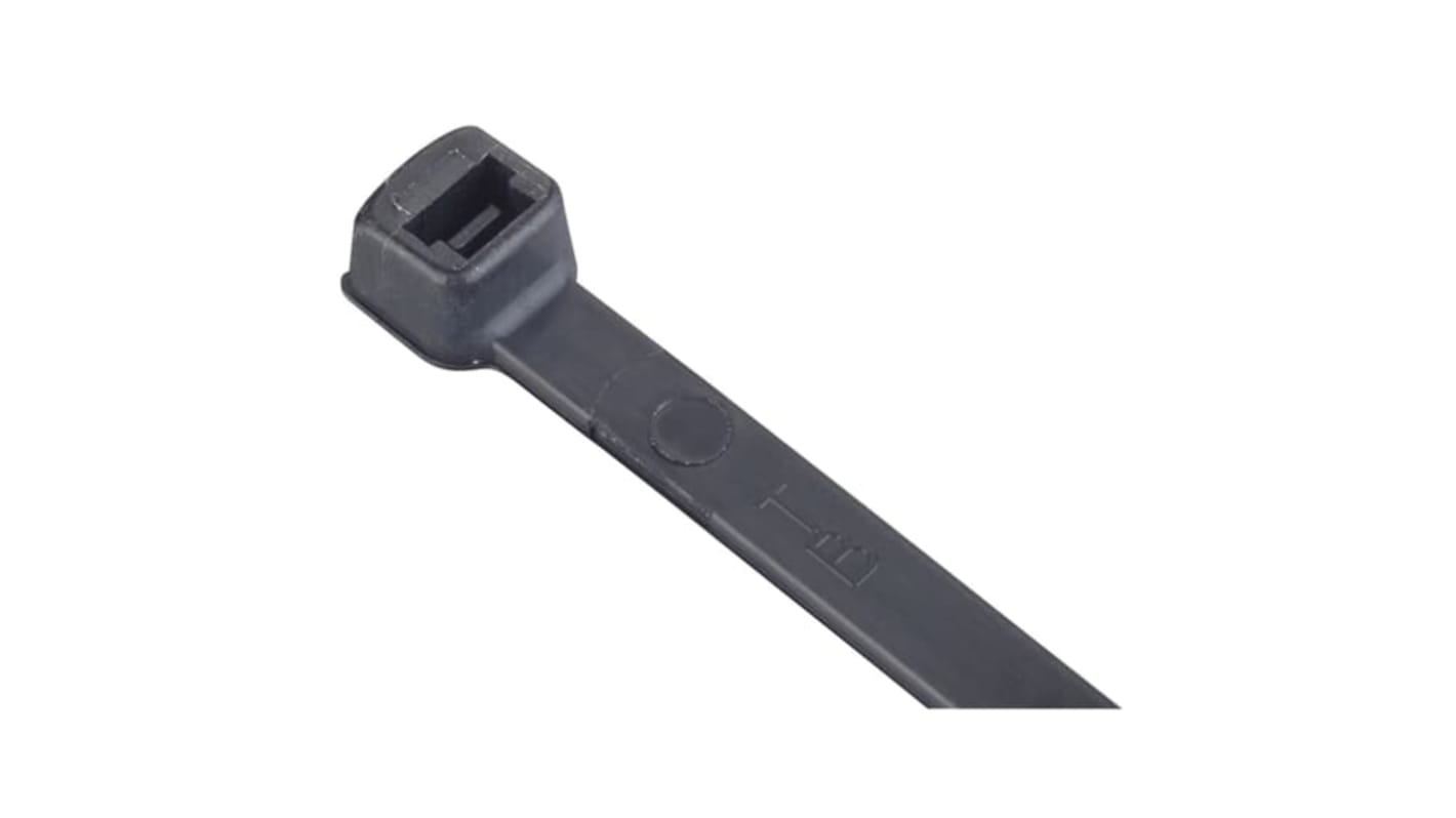 ABB Cable Ties, Cable Tray, 600mm x 7.6 mm, Black Nylon