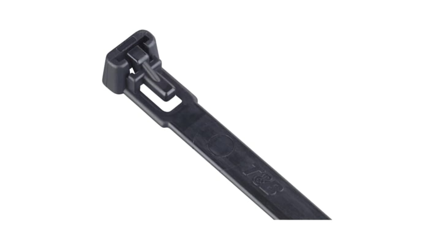 ABB Cable Ties, Cable Tray, 150mm x 7.6 mm, Black Nylon