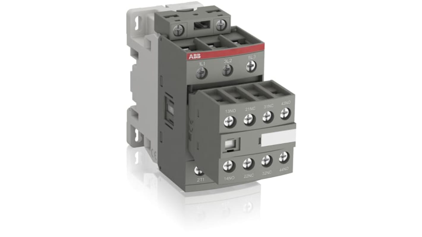 ABB 1SBL2 Leistungsschütz 100 → 250 V ac-Spule, 3 -polig / 50 A 22 kW 5NO/2NC Steuereinheit