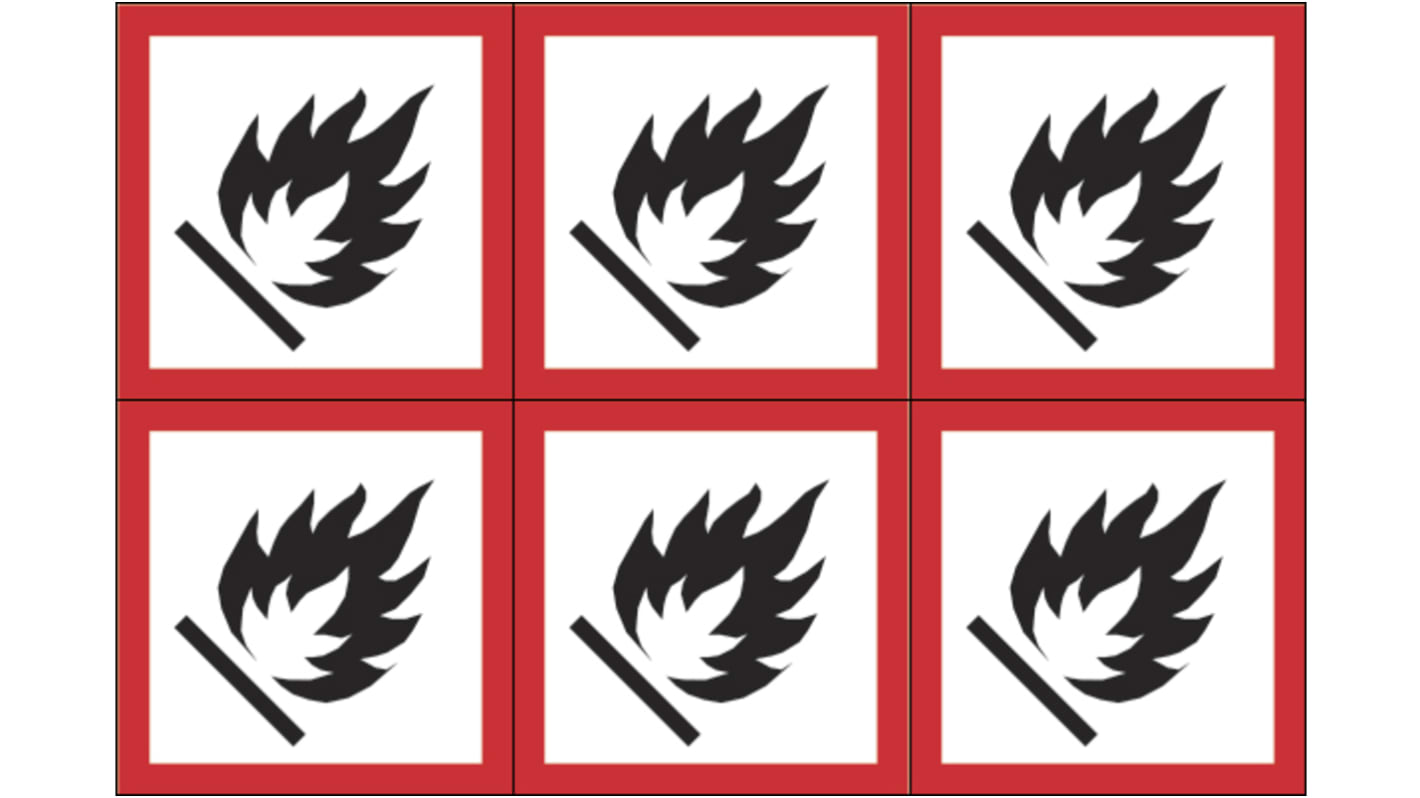 Etichetta di sicurezza Materiale infiammabile "Flammable Label", Adesiva