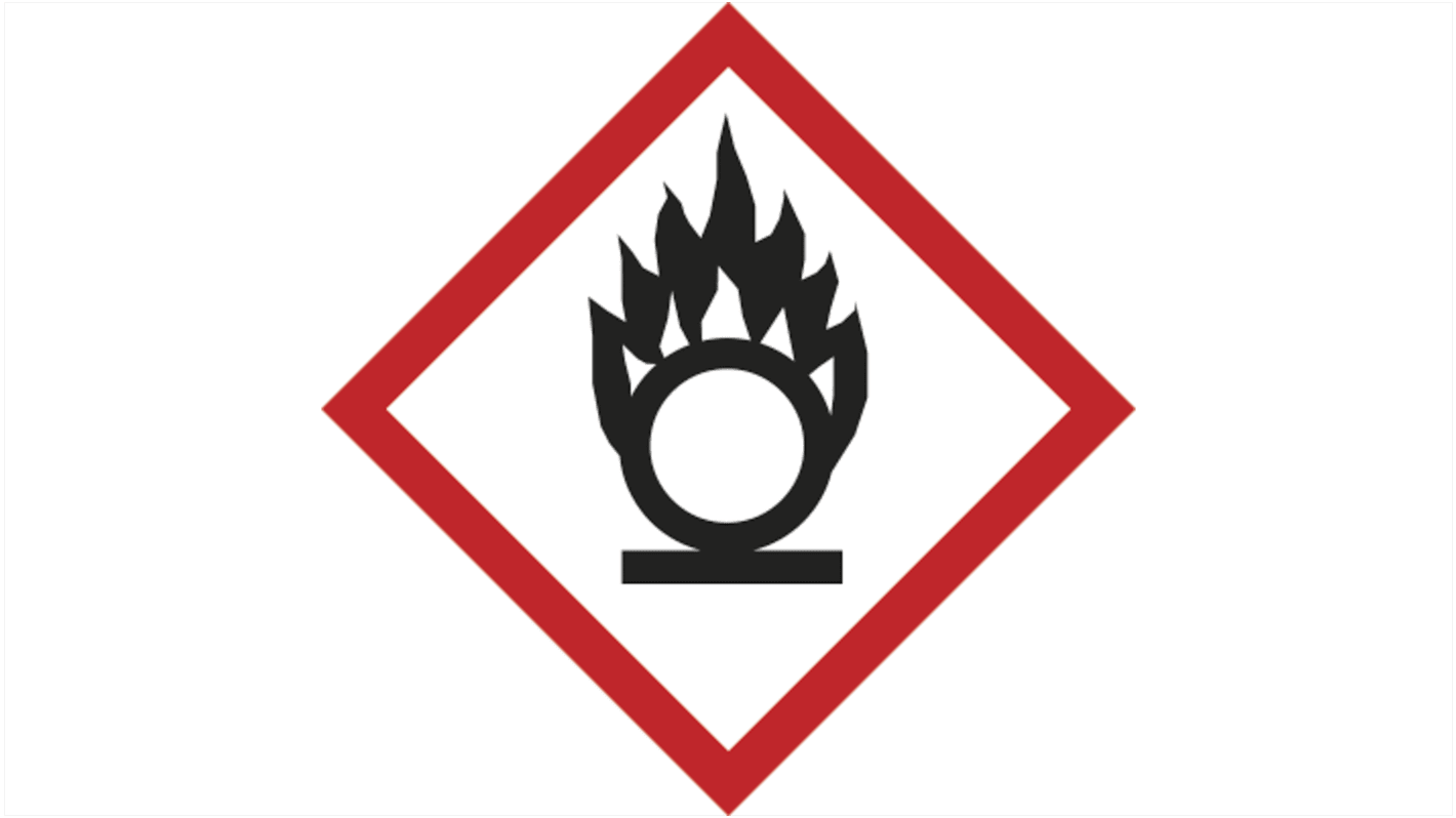Etichetta di sicurezza Avvertenza: Sostanza comburente "Oxidizing Materials Label", Adesiva