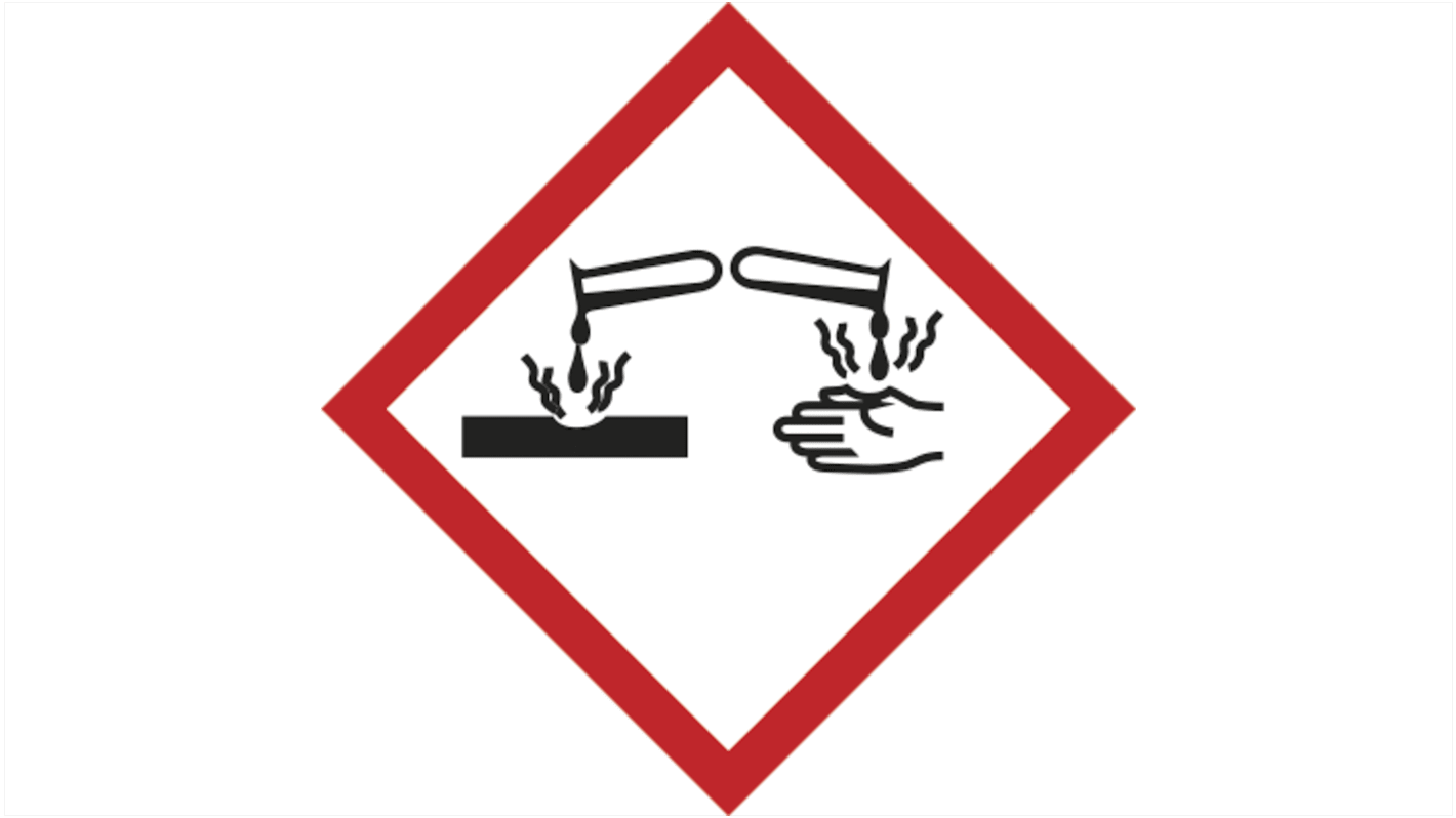 Etichetta di sicurezza Materiale corrosivo "Corrosive Label", Adesiva