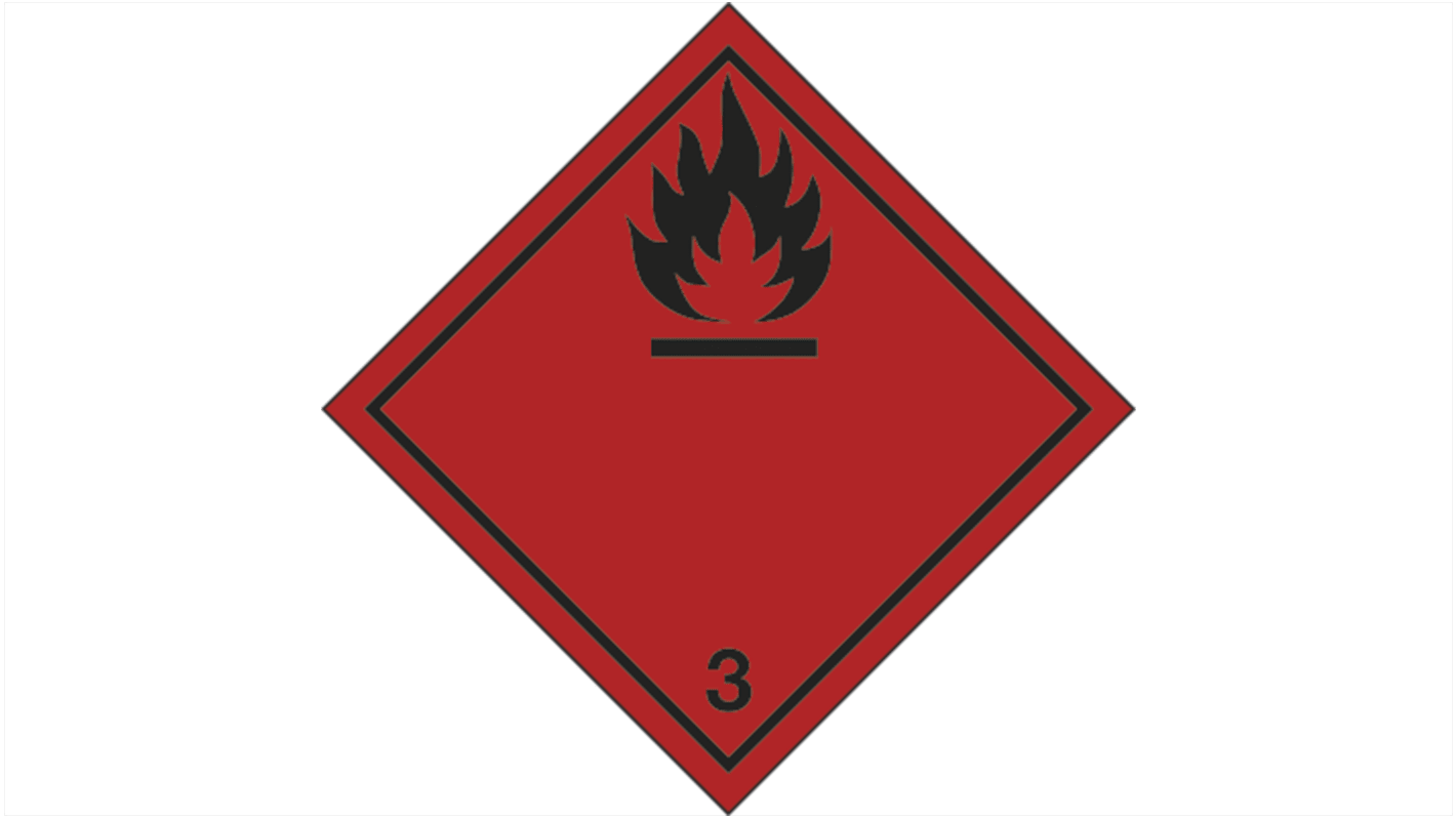 Etichetta di sicurezza Materiale infiammabile "Flammable Label Symbol Only (3)", Adesiva