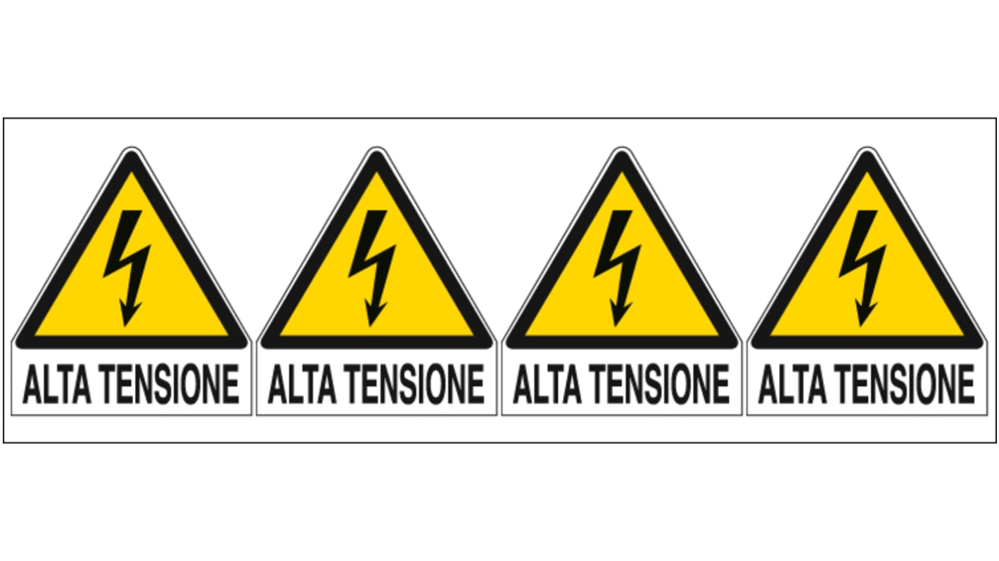 Etichetta di sicurezza Pericolo di alta tensione "ALTA TENSIONE", Adesiva