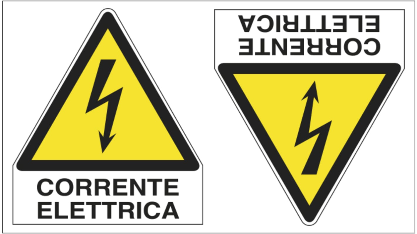 Etichetta di sicurezza Pericolo elettricità "CORRENTE ELETTRICA", Adesiva