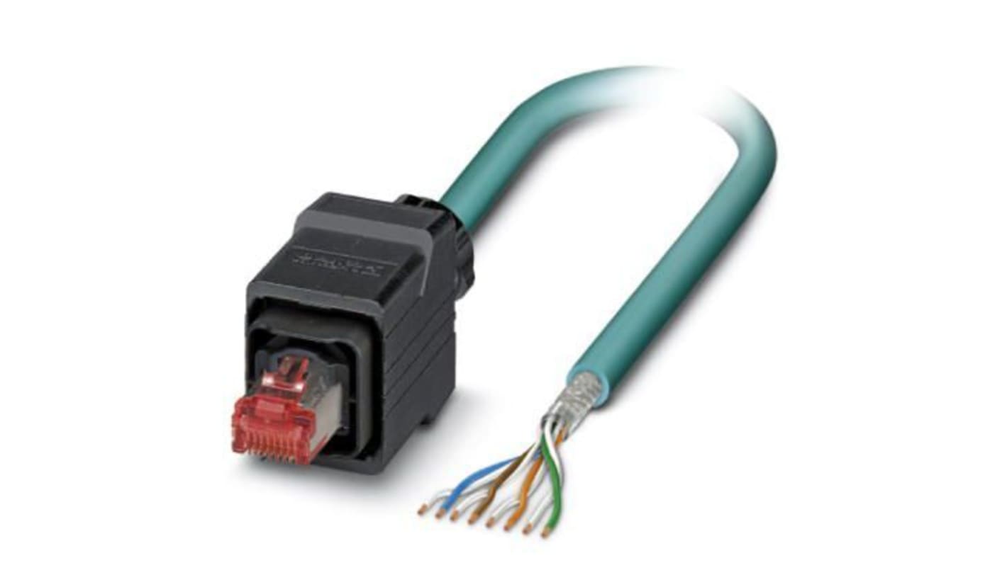 Phoenix Contact, 5m Cat6, Blue RJ45 to Male Unterminated, S/FTP Shielded, Terminated