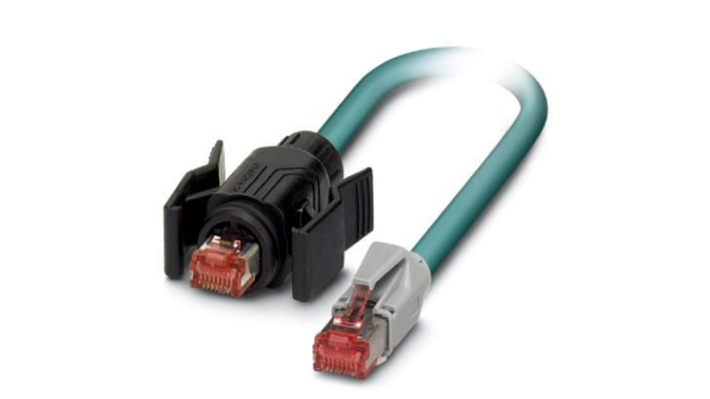 Phoenix Contact Cat6 Straight Male RJ45 to Straight Male RJ45 Ethernet Cable, S/FTP, Blue, 5m