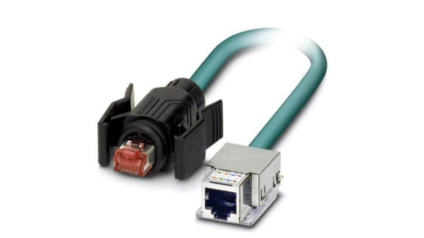 Phoenix Contact Ethernetkabel Cat.6, 5m, Blau Patchkabel, A RJ45 S/FTP Stecker, B RJ45