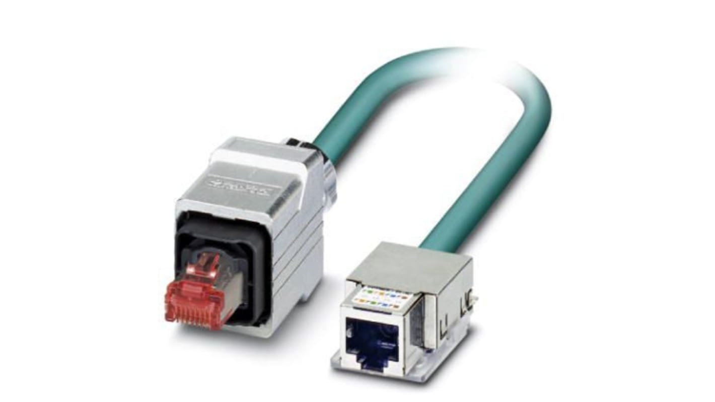 Phoenix Contact, 5m Cat6a, Blue RJ45 to Male RJ45 Female, S/FTP Shielded, Terminated