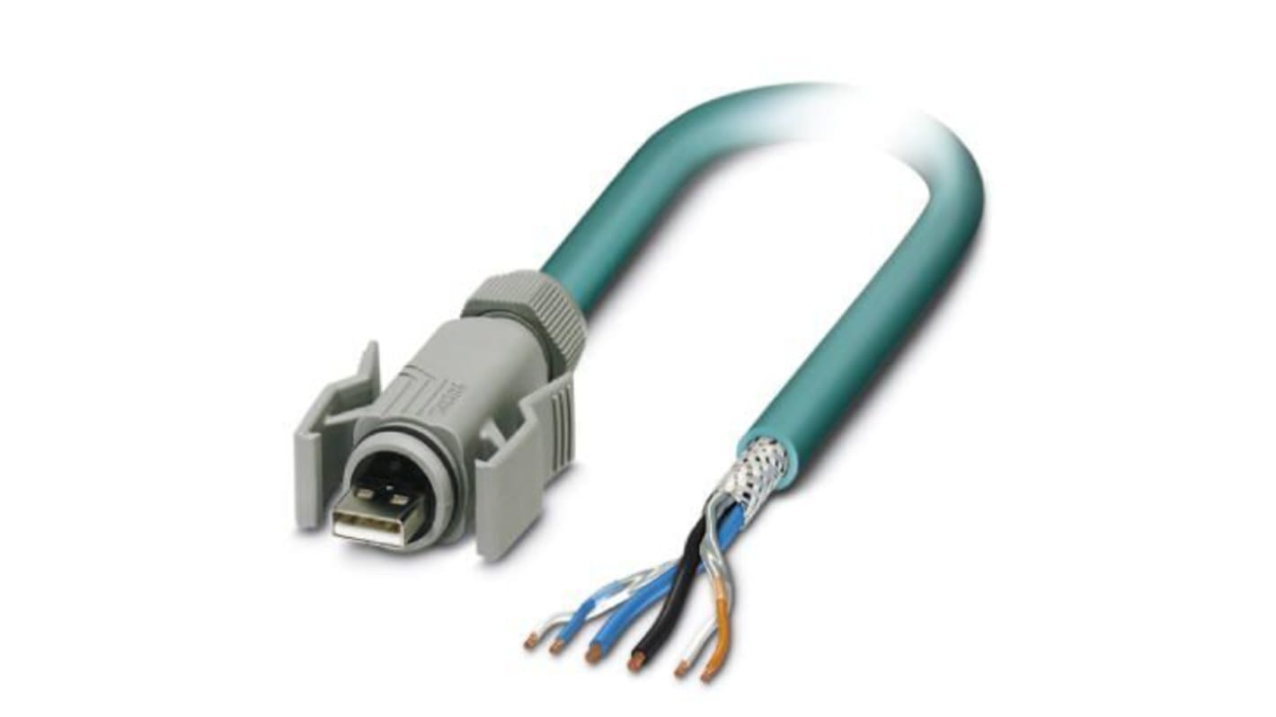 Phoenix Contact , Male USB A to Unterminated, 1m
