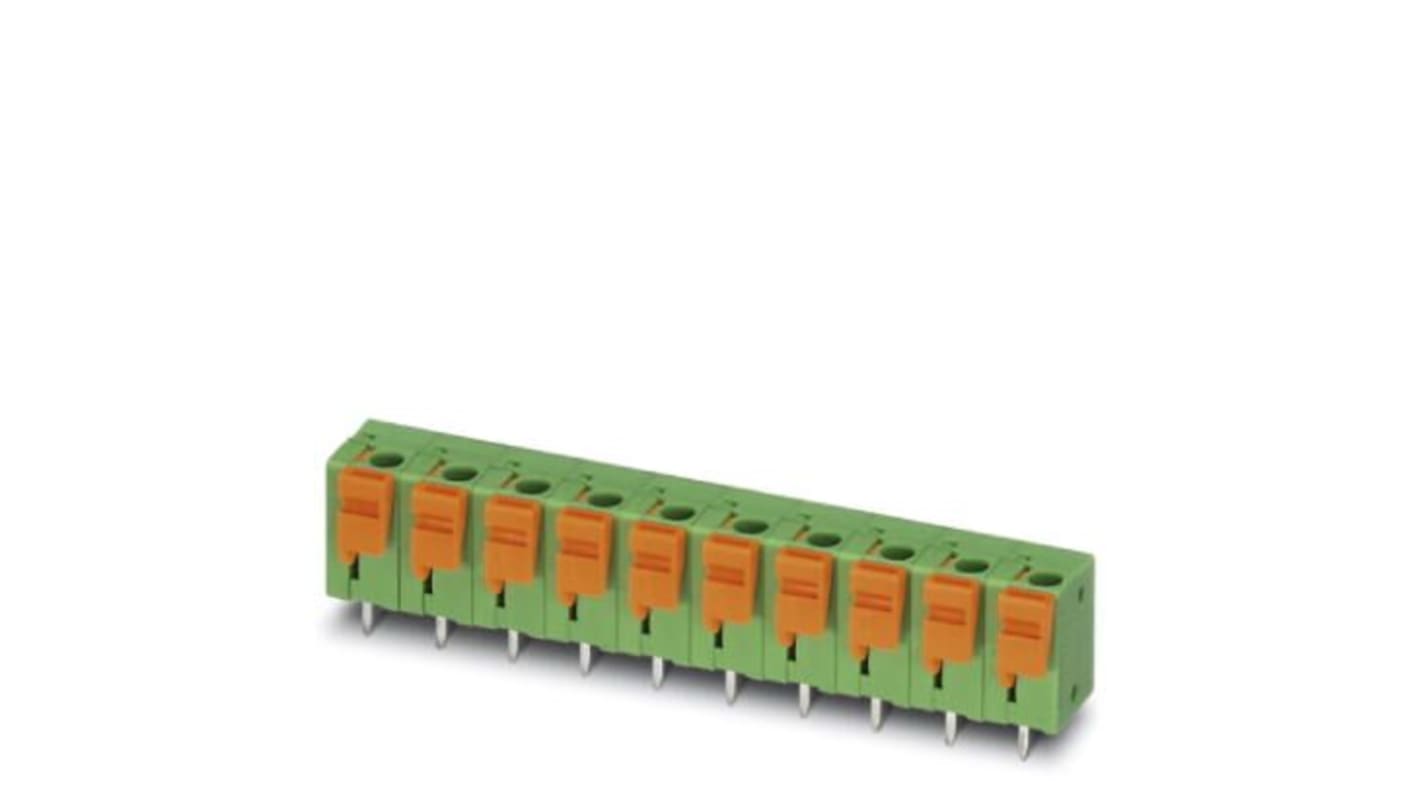 Phoenix Contact PCB Terminal Block, 10-Contact, 7.62mm Pitch, Through Hole Mount, 1-Row