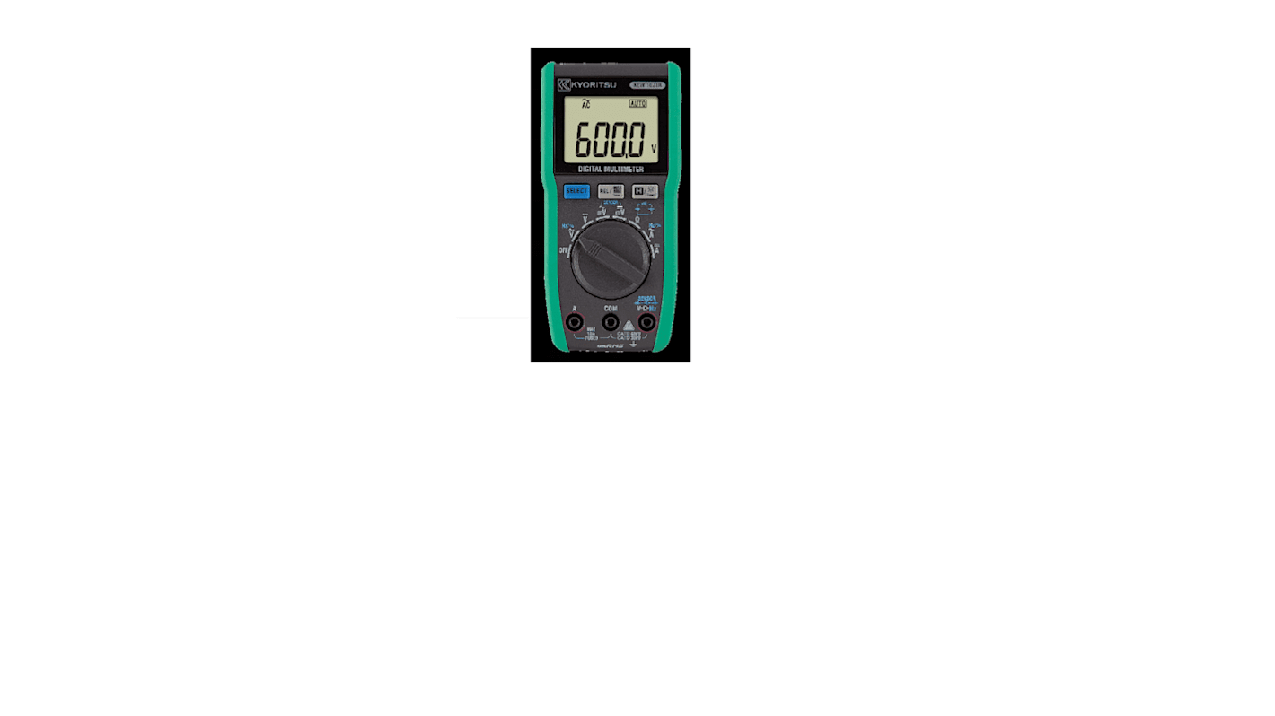 Kyoritsu Handheld Digital Multimeter, True RMS, 10A ac Max, 10A dc Max, 600V ac Max