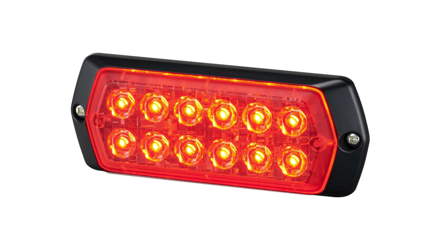Patlite 2M1 Series Red Multiple Effect Warning Light, 12 → 24 V, Indoor/Outdoor, LED Bulb, IP68