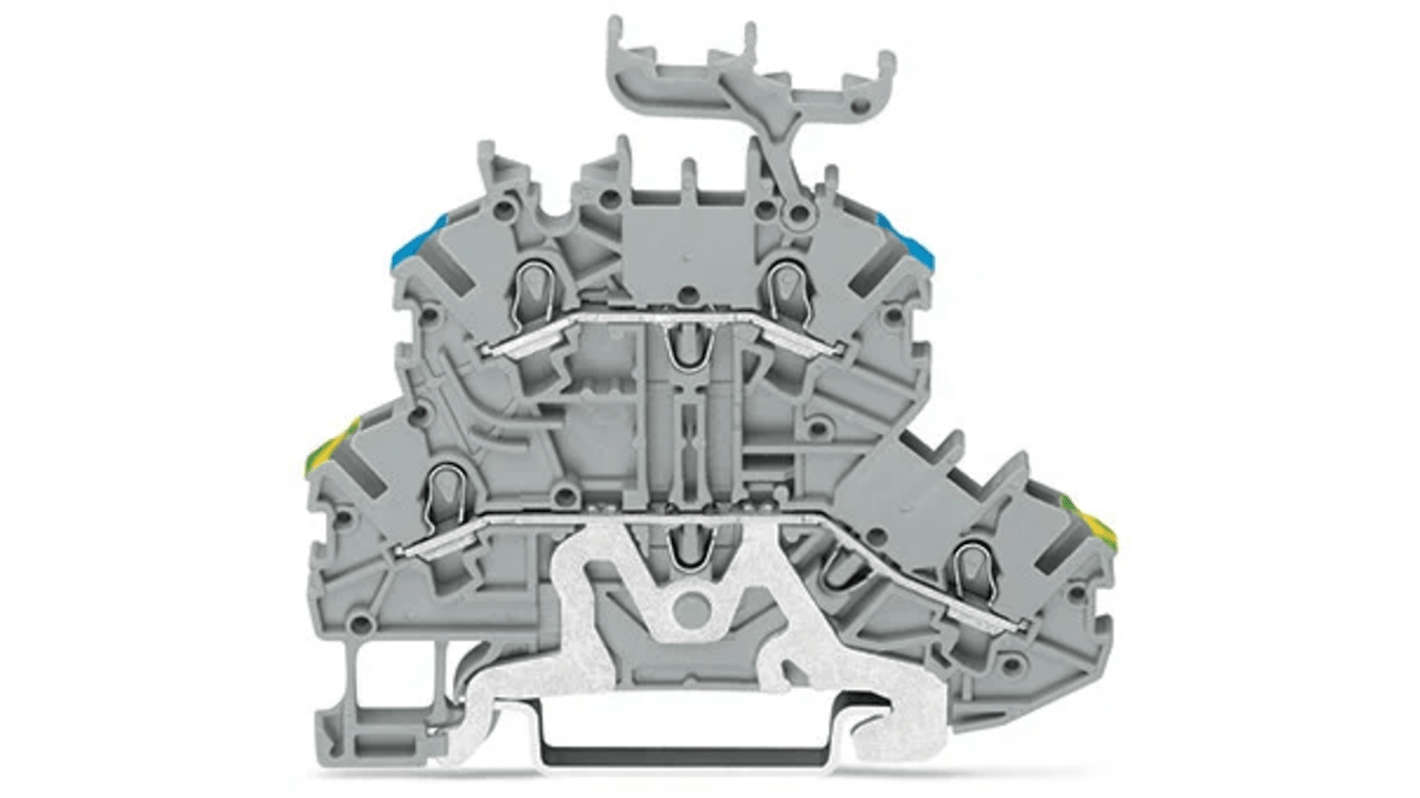 WAGO 2000-2227 TOPJOB S, 2000 Series Grey, 1mm², Double-Level, Push-In Cage Clamp Termination, ATEX, IECEx