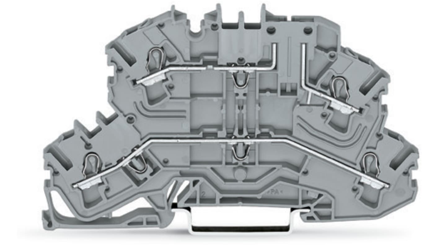 Bloc de jonction de support WAGO TOPJOB S, 2002, 2.5mm², Borne à cage enfichable, Gris
