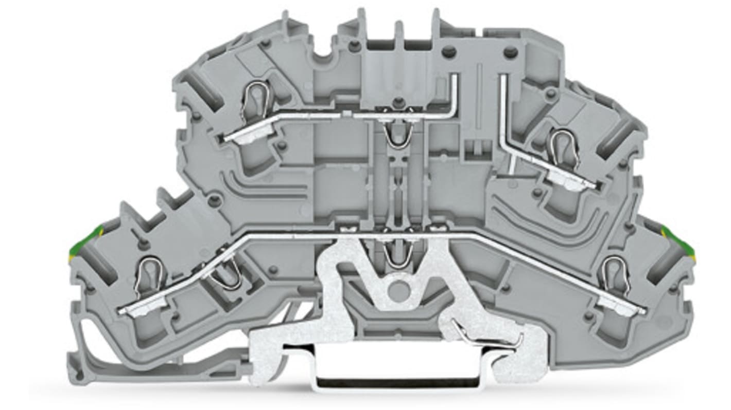 WAGO 2002-2667 TOPJOB S, 2002 Series Grey, 2.5mm², Double-Level, Push-In Cage Clamp Termination, ATEX, IECEx