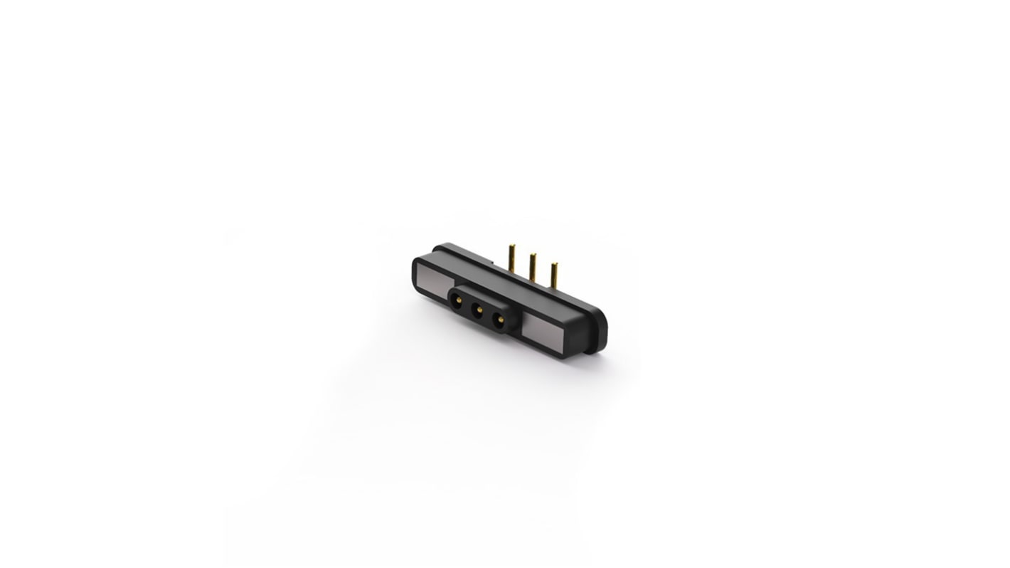 EDAC, 685, Straight PCB Mount3 way Magnetic Connector Male, Solder Pin Termination