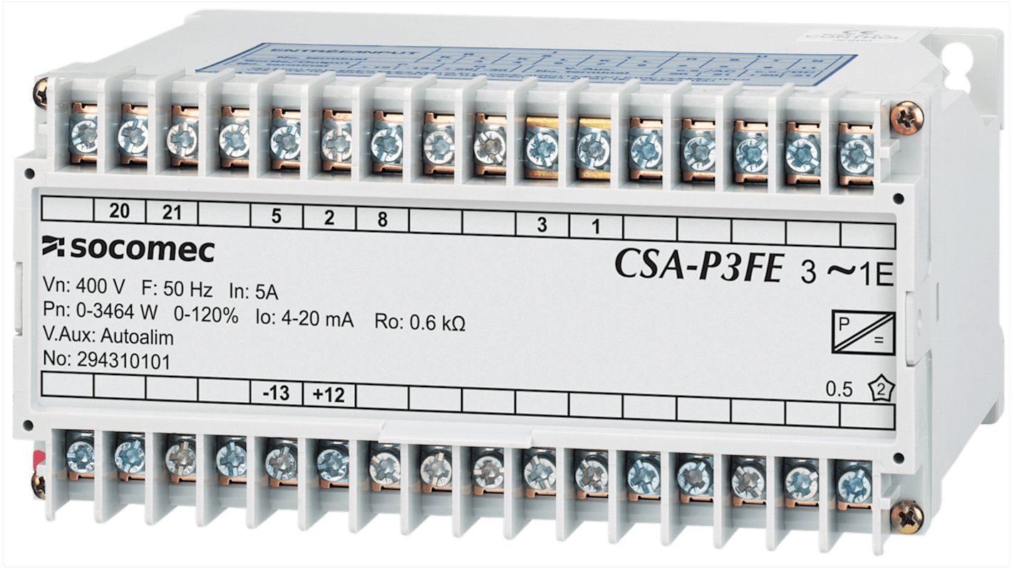 Socomec 192Y Series Current Measuring Transducer, Current, Voltage Input, Digital Output