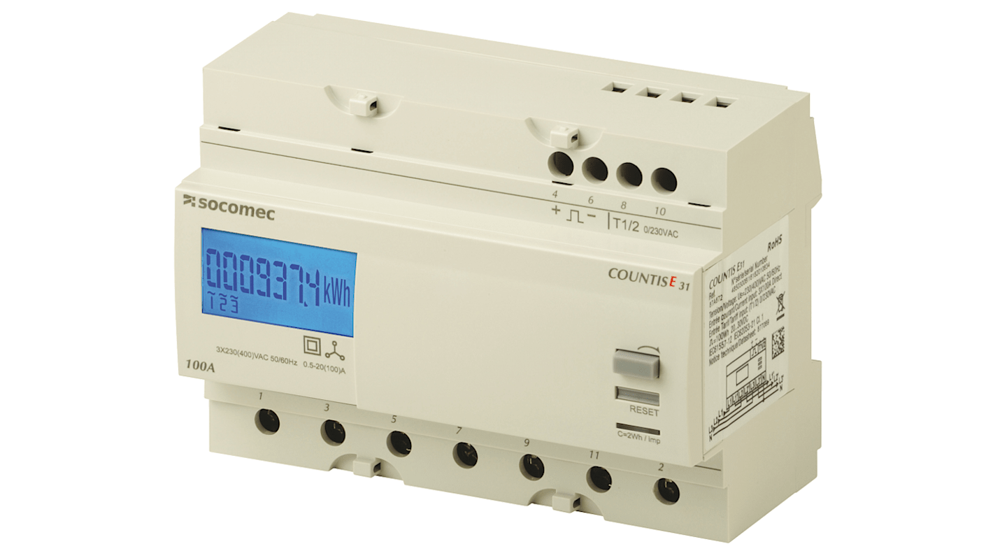 Socomec 3 Phase LCD Energy Meter, Type Energy Meter
