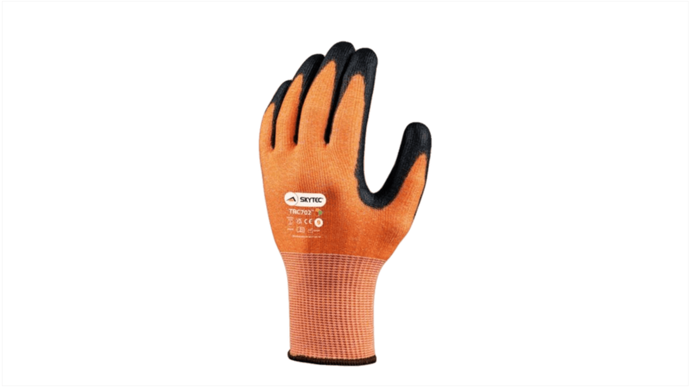 Guanti antitaglio Skytec, Tg. 10, in Fibra di vetro, HPPE, Nylon, col. Nero, Arancione
