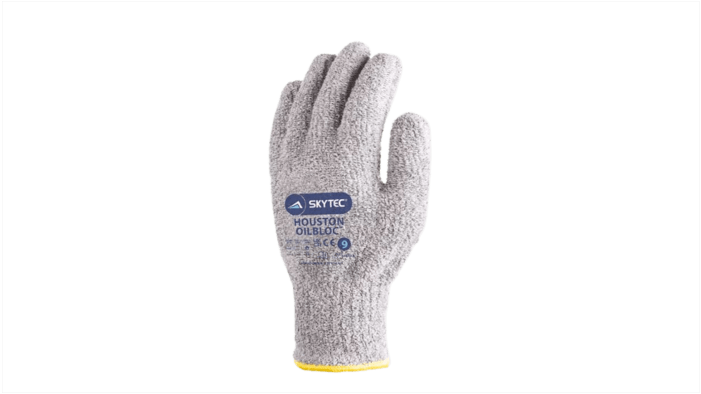 Skytec Grey Nylon, PVC Work Gloves, Size 7, Terry Cotton Coating