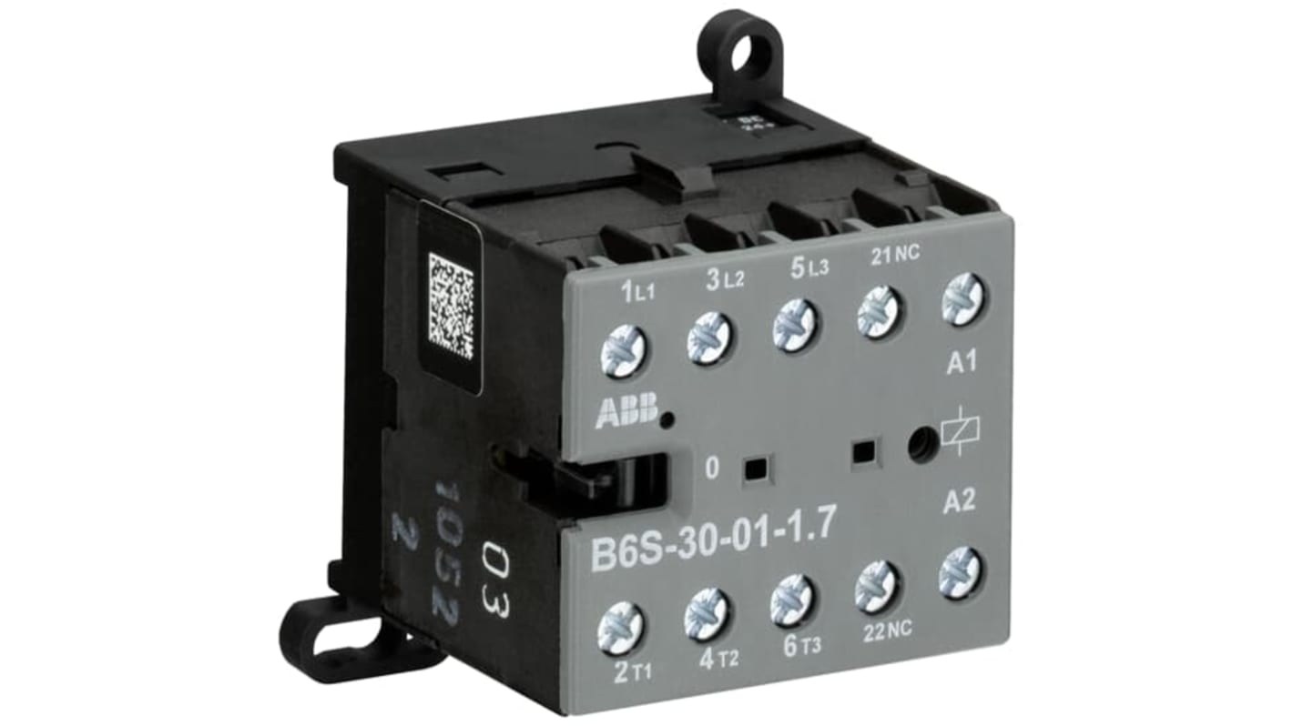 ABB GJL121 Contactor, 32 V dc Coil, 3-Pole, 20 A, 4 kW, 3NO/1NC
