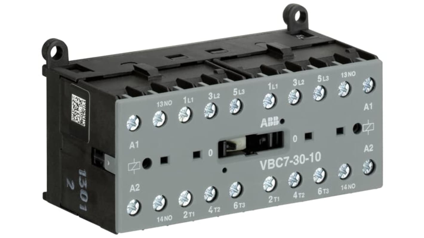 Contactor ABB GJL131 de 3 polos, 4 NA, 20 A, bobina 24 V CC, 5,5 kW