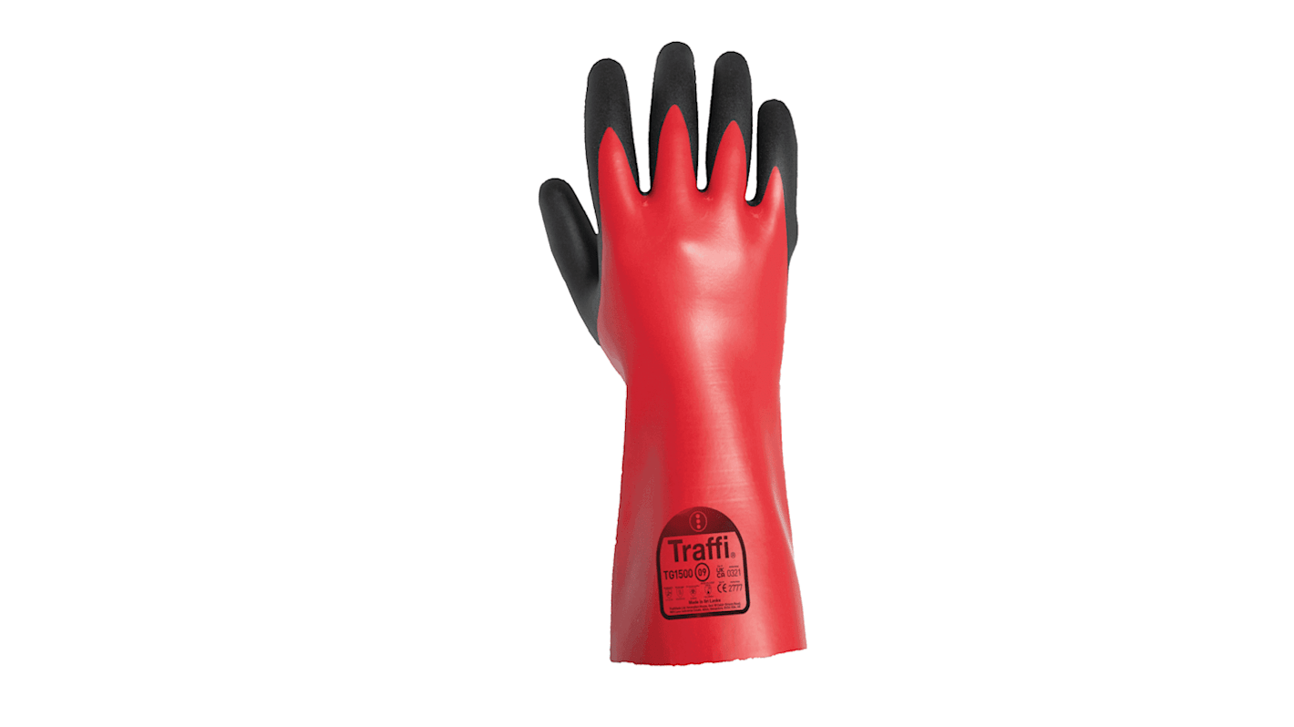 Guanti da lavoro Traffi, Tg. 9, in Cotone, col. Rosso