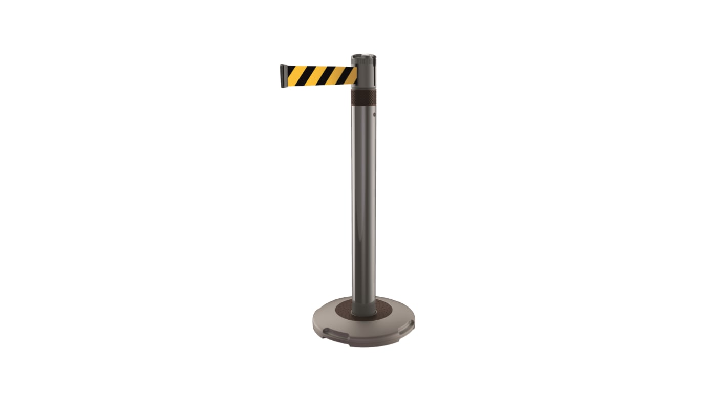 Skipper Black & Yellow Nylon Retractable Barrier, Black, Yellow Tape